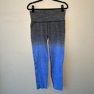 Yelete Ombre Blue Black Activewear Leggings Base Layer Women's‎ L